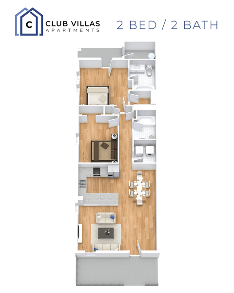 2 bed 2 bath at Club Villas Apartments, Georgia, 31047